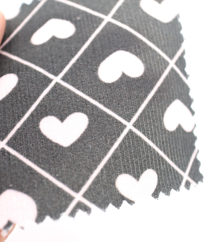 【25SS-007】ハート×チェックプリントコーデュロイ　/0.5ｙあたり=～935円