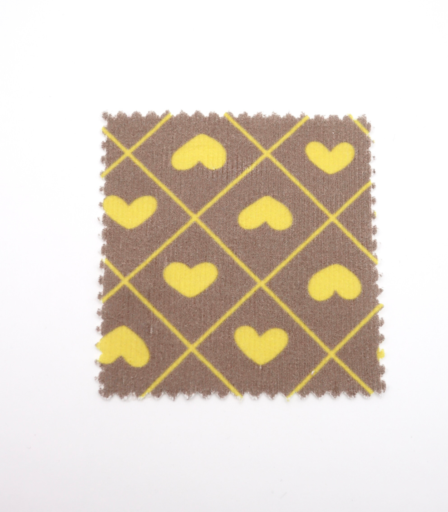 【25SS-007】ハート×チェックプリントコーデュロイ　/0.5ｙあたり=～935円