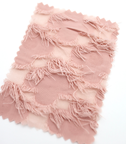 【25SS-379】フリンジトリミングフラワージャガードシフォン　/0.5ｙあたり = ～860円