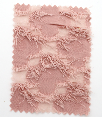 【25SS-379】フリンジトリミングフラワージャガードシフォン　/0.5ｙあたり = ～860円