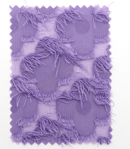 【25SS-379】フリンジトリミングフラワージャガードシフォン　/0.5ｙあたり = ～860円