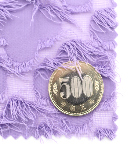 【25SS-379】フリンジトリミングフラワージャガードシフォン　/0.5ｙあたり = ～860円