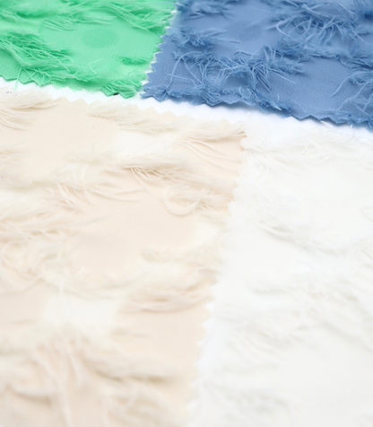 【25SS-379】フリンジトリミングフラワージャガードシフォン　/0.5ｙあたり = ～860円