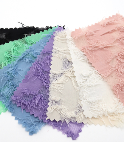 【25SS-379】フリンジトリミングフラワージャガードシフォン　/0.5ｙあたり = ～860円