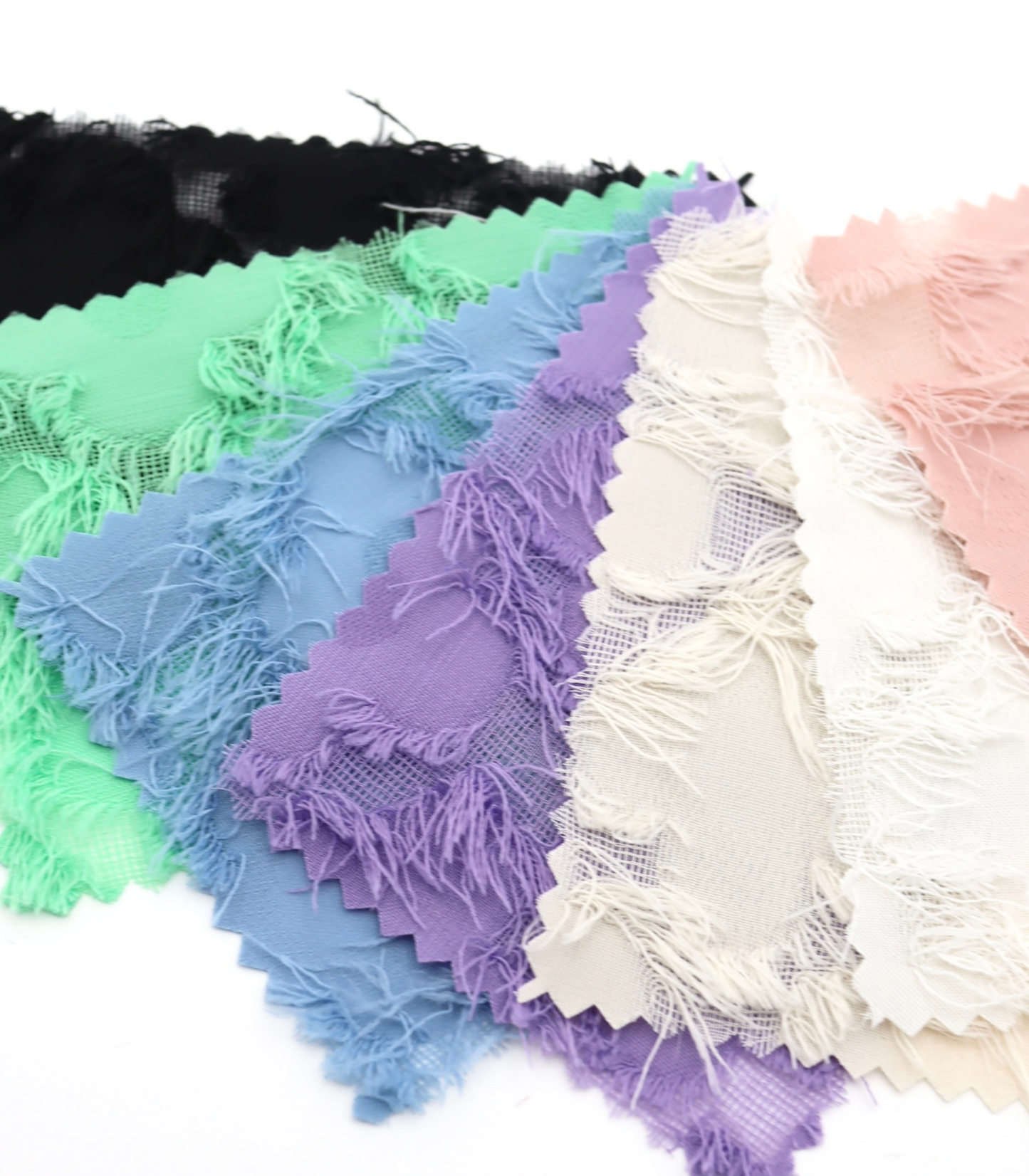 【25SS-379】フリンジトリミングフラワージャガードシフォン　/0.5ｙあたり = ～860円