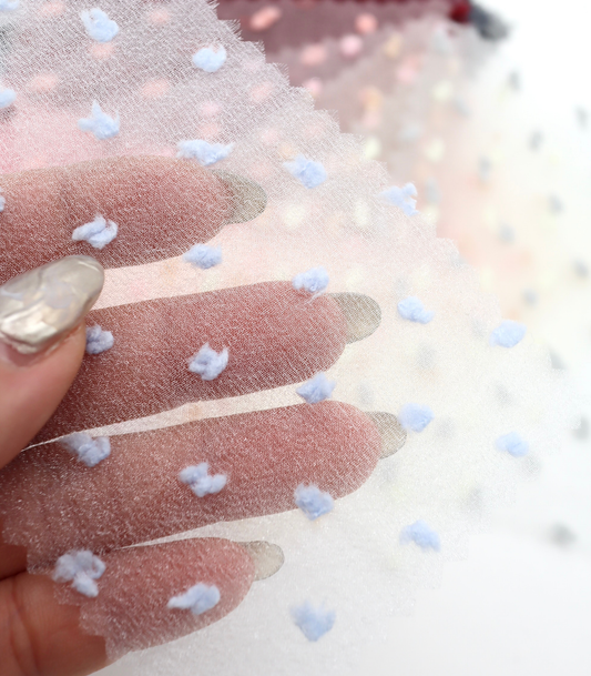 【25SS-067】もこもこカットドビードットキラキラしぼしぼオーガンジー　/0.5ｙあたり = ～605円