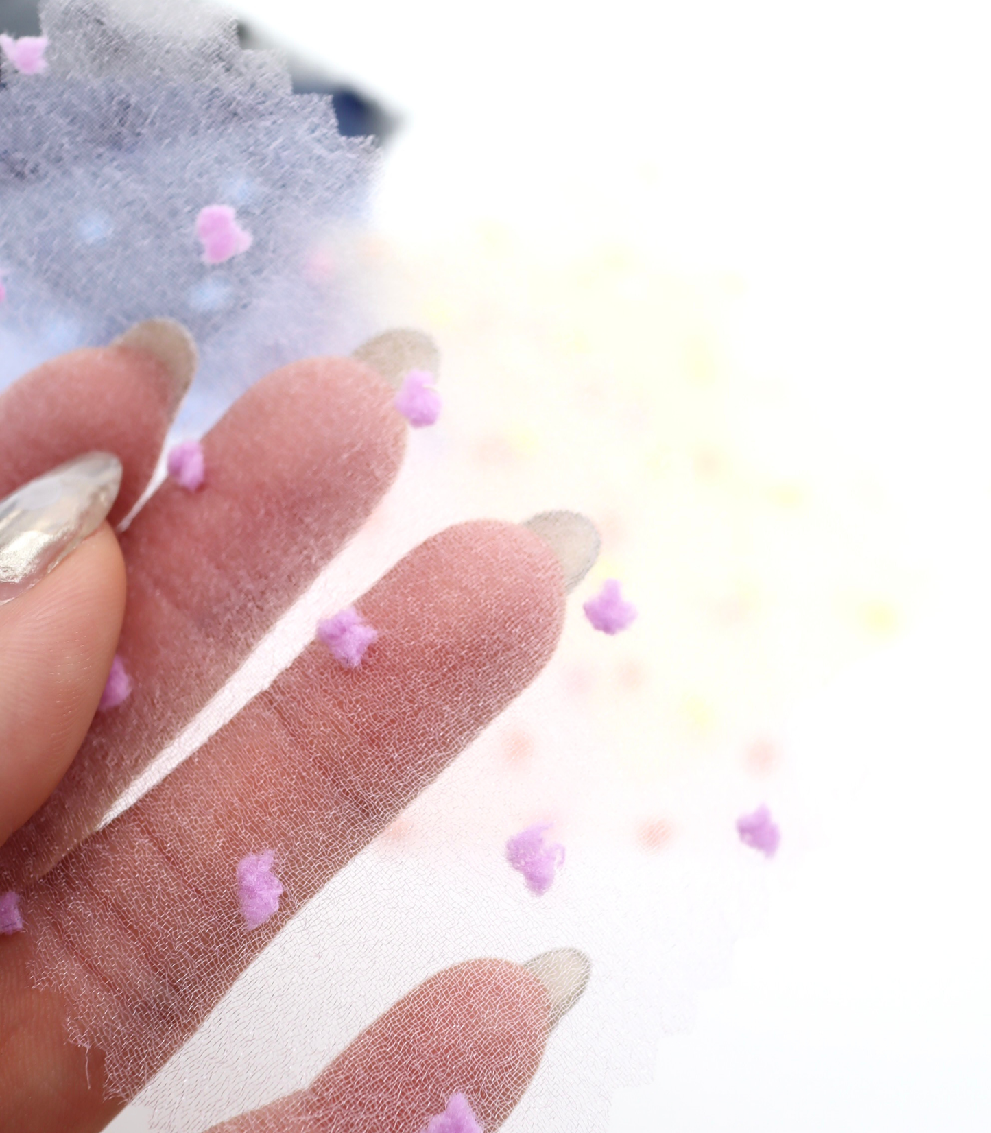 【25SS-374】もこもこカットドビードットキラキラしぼオーガンジー　/0.5ｙあたり = ～715円