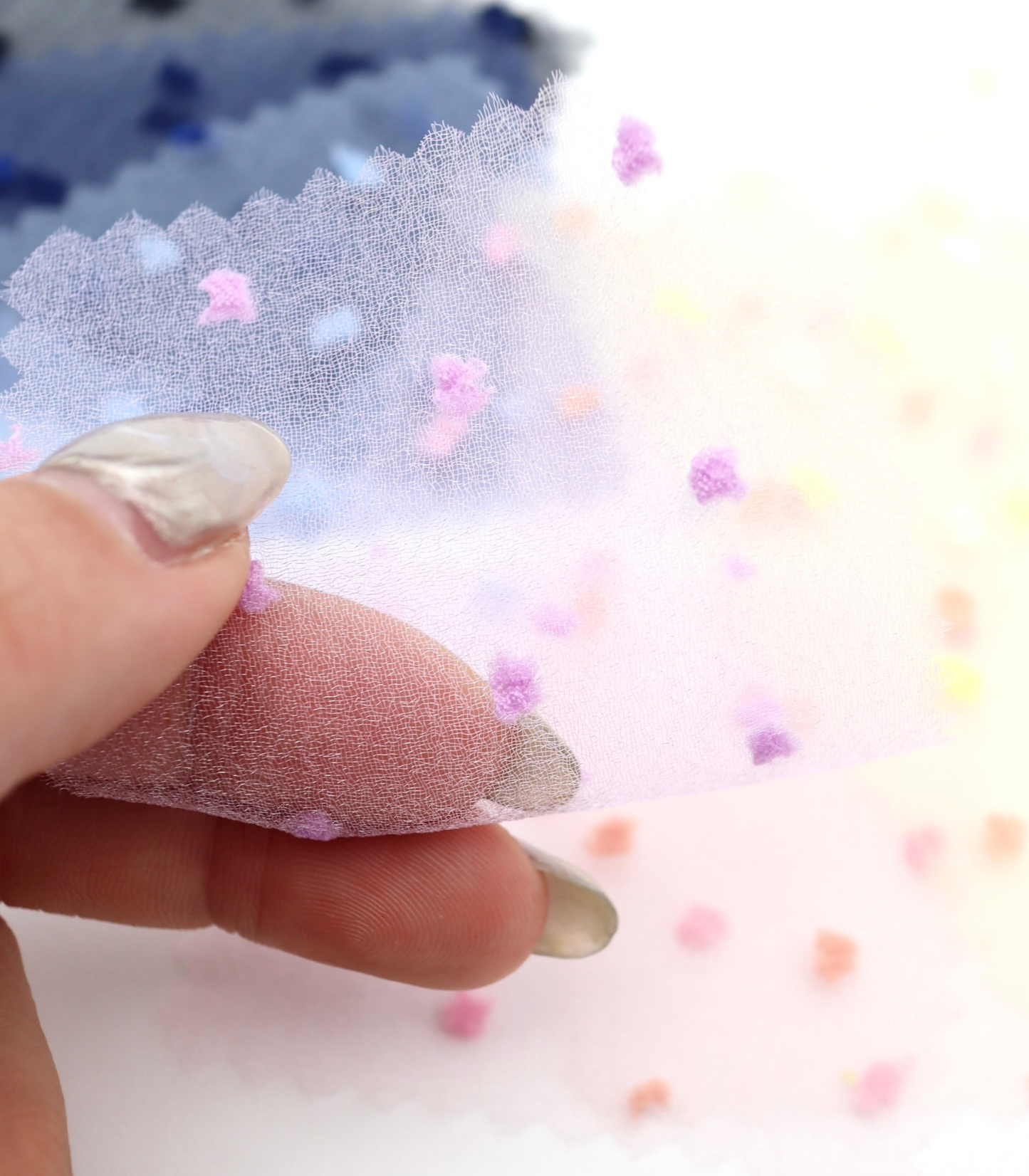 【25SS-374】もこもこカットドビードットキラキラしぼオーガンジー　/0.5ｙあたり = ～715円