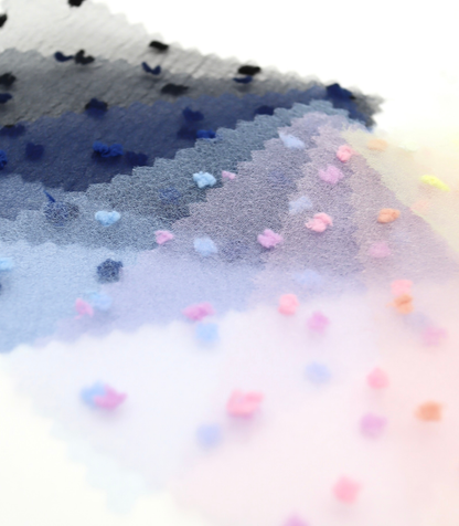 【25SS-374】もこもこカットドビードットキラキラしぼオーガンジー　/0.5ｙあたり = ～715円