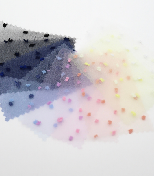 【25SS-374】もこもこカットドビードットキラキラしぼオーガンジー　/0.5ｙあたり = ～715円