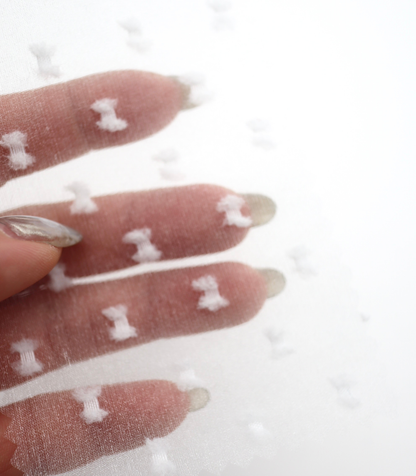 【25SS-375】フリンジドットジャガードシボオーガンジー　/0.5ｙあたり = ～715円