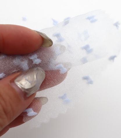 【25SS-375】フリンジドットジャガードシボオーガンジー　/0.5ｙあたり = ～715円