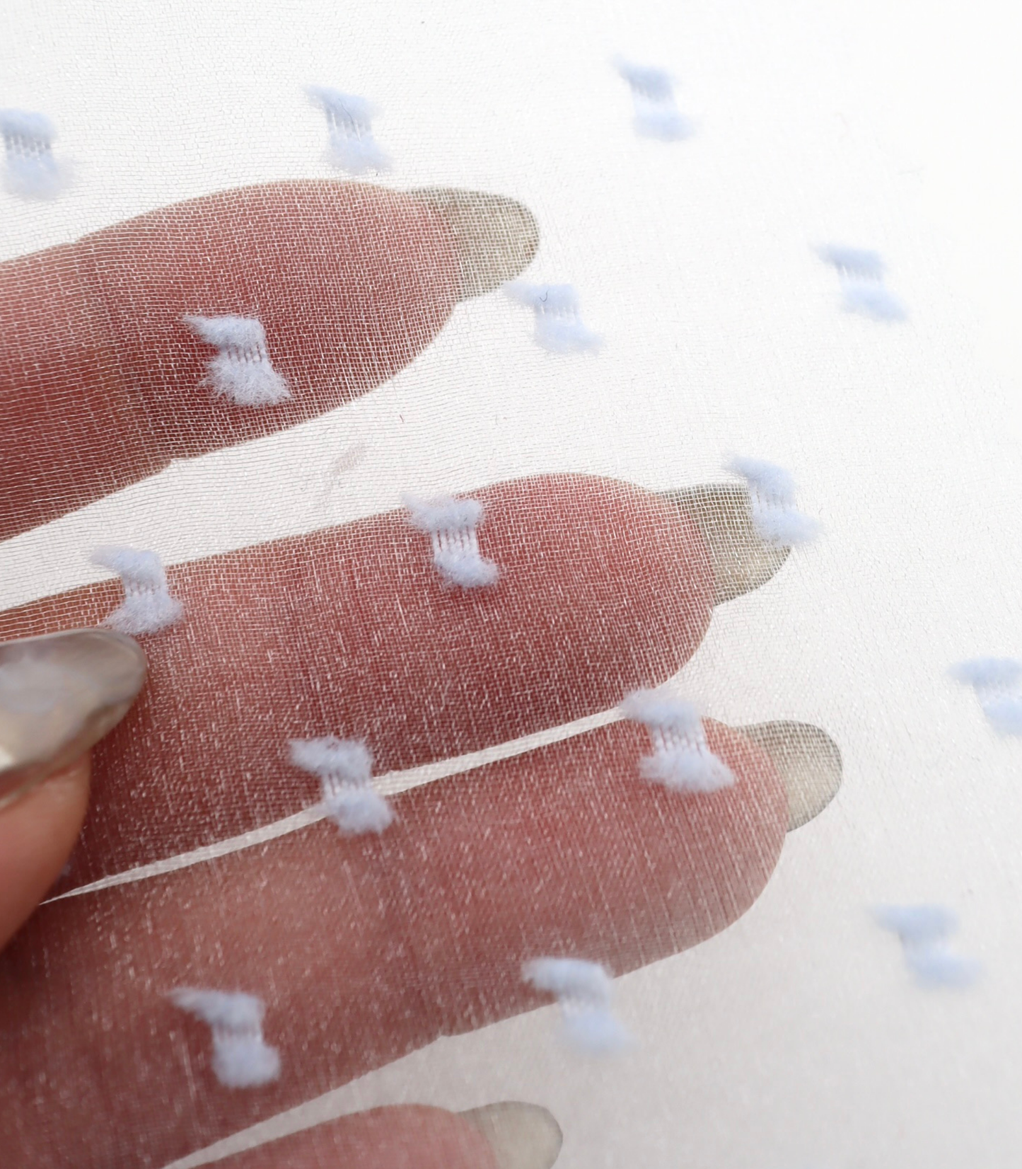 【25SS-375】フリンジドットジャガードシボオーガンジー　/0.5ｙあたり = ～715円