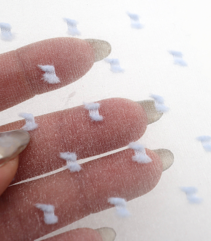 【25SS-375】フリンジドットジャガードシボオーガンジー　/0.5ｙあたり = ～715円