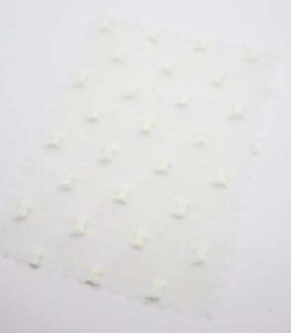 【25SS-375】フリンジドットジャガードシボオーガンジー　/0.5ｙあたり = ～715円