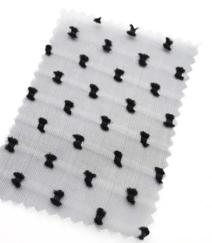 【25SS-375】フリンジドットジャガードシボオーガンジー　/0.5ｙあたり = ～715円