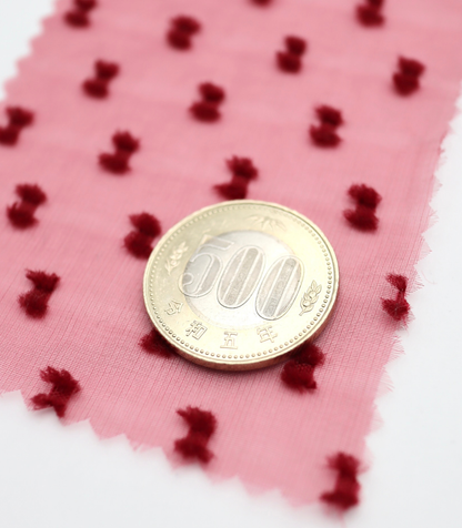 【25SS-375】フリンジドットジャガードシボオーガンジー　/0.5ｙあたり = ～715円