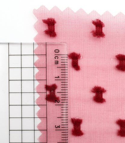 【25SS-375】フリンジドットジャガードシボオーガンジー　/0.5ｙあたり = ～715円