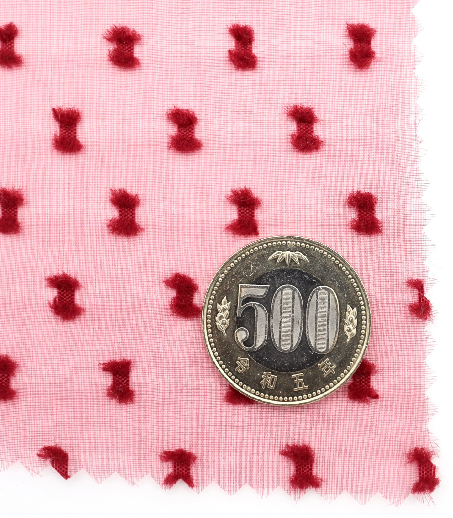 【25SS-375】フリンジドットジャガードシボオーガンジー　/0.5ｙあたり = ～715円