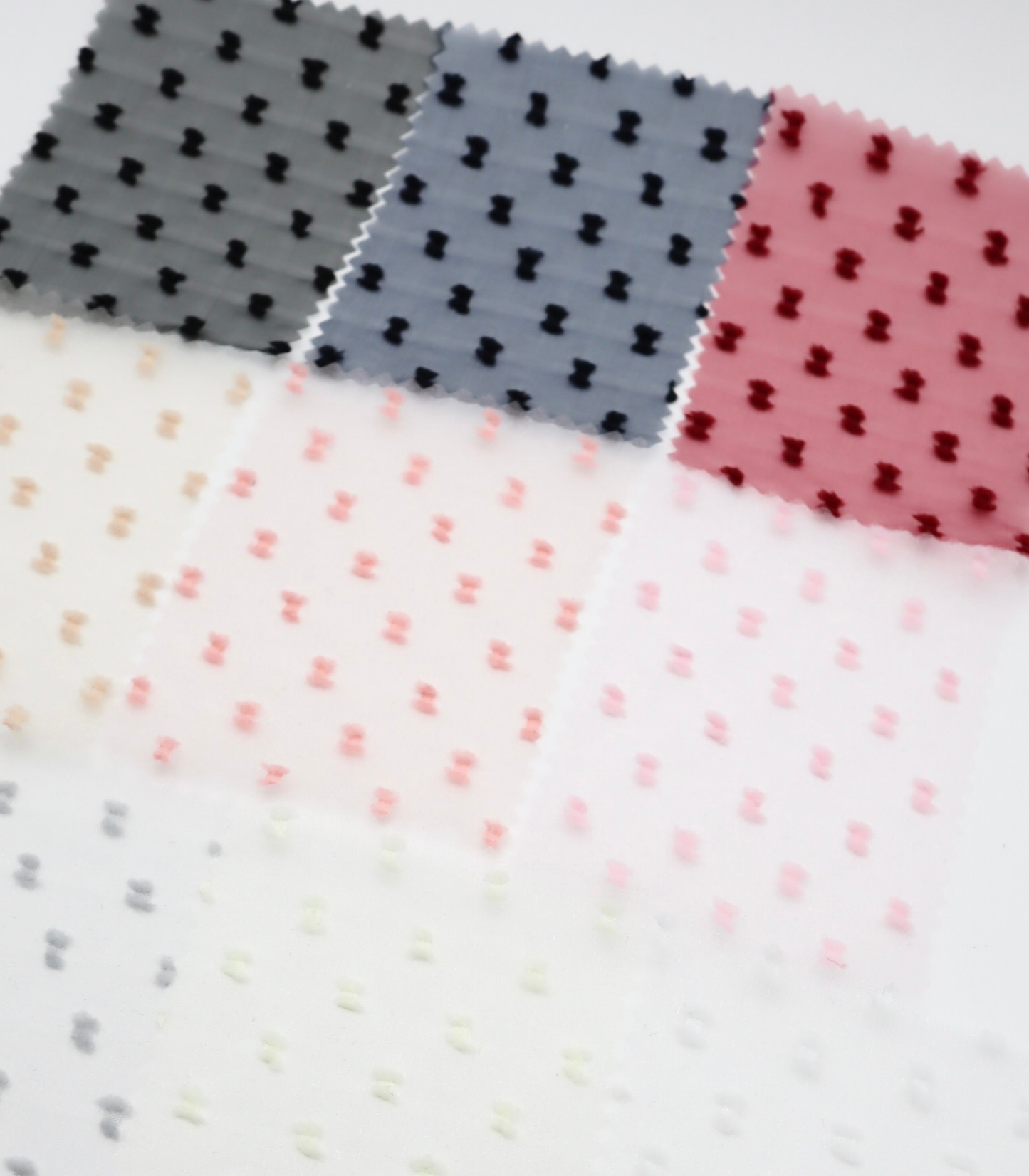 【25SS-375】フリンジドットジャガードシボオーガンジー　/0.5ｙあたり = ～715円