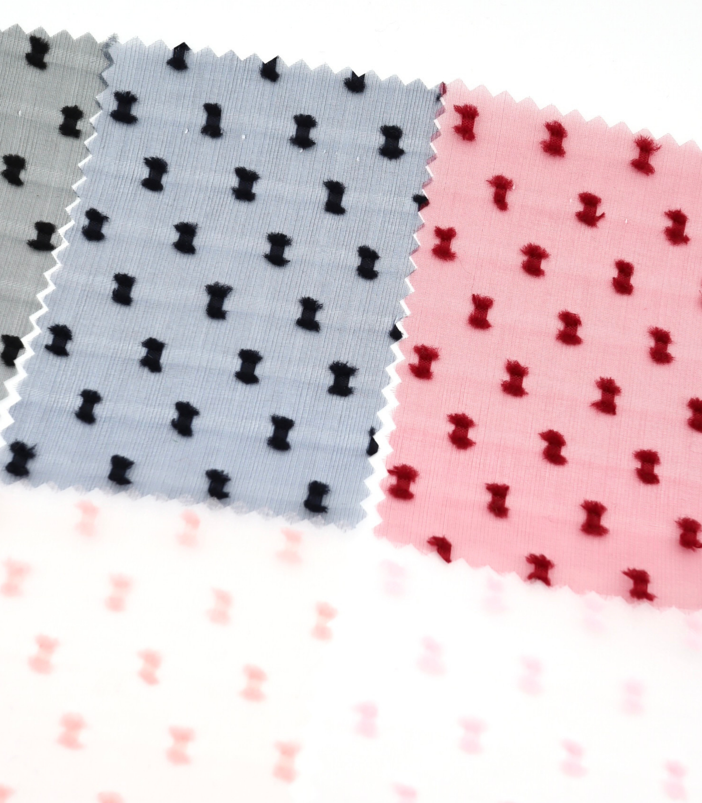 【25SS-375】フリンジドットジャガードシボオーガンジー　/0.5ｙあたり = ～715円