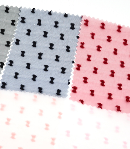 【25SS-375】フリンジドットジャガードシボオーガンジー　/0.5ｙあたり = ～715円