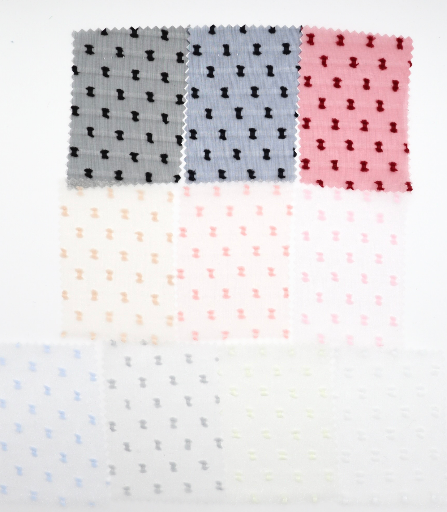 【25SS-375】フリンジドットジャガードシボオーガンジー　/0.5ｙあたり = ～715円