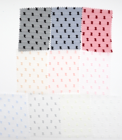 【25SS-375】フリンジドットジャガードシボオーガンジー　/0.5ｙあたり = ～715円