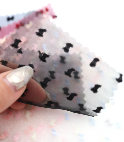 【25SS-375】フリンジドットジャガードシボオーガンジー　/0.5ｙあたり = ～715円