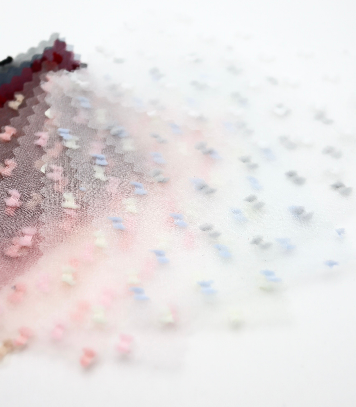 【25SS-375】フリンジドットジャガードシボオーガンジー　/0.5ｙあたり = ～715円