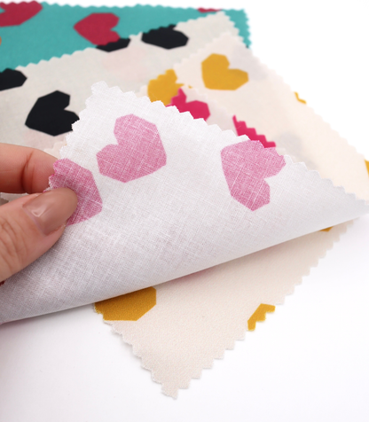 【25SS-046】ブロックハートプリント綿ローン　/0.5ｙあたり=～825円