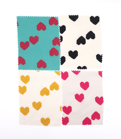 【25SS-046】ブロックハートプリント綿ローン　/0.5ｙあたり=～825円