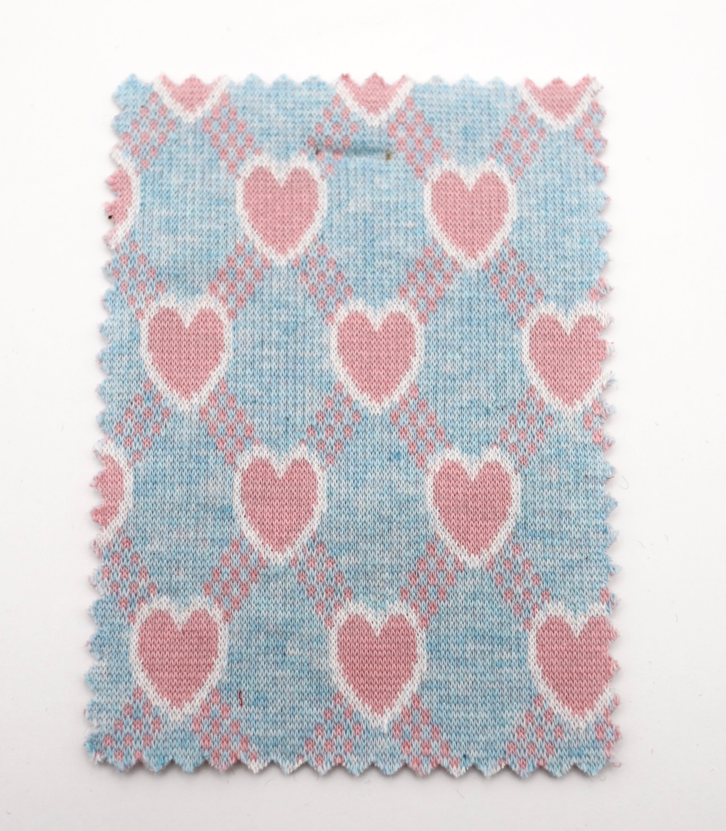 【25SS-020】ハート×チェックジャガード二重織りニット　/0.5ｙあたり=～1125円