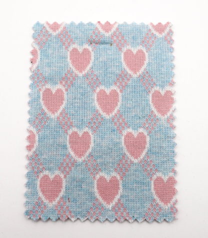 【25SS-020】ハート×チェックジャガード二重織りニット　/0.5ｙあたり=～1125円