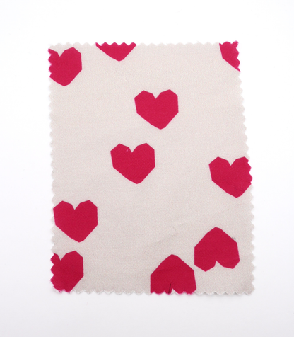 【25SS-046】ブロックハートプリント綿ローン　/0.5ｙあたり=～825円