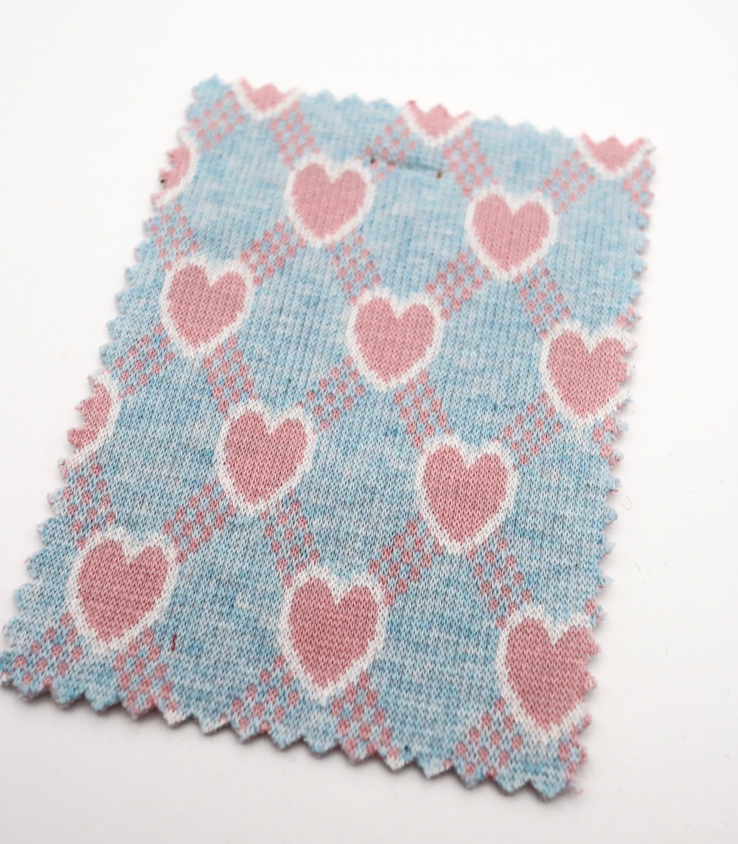 【25SS-020】ハート×チェックジャガード二重織りニット　/0.5ｙあたり=～1125円