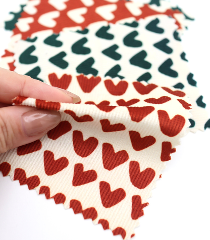 【25SS-026】ハートプリントコーデュロイ　/0.5ｙあたり=～735円