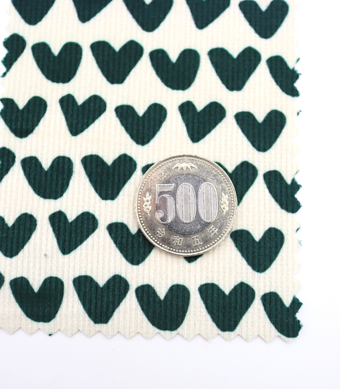 【25SS-026】ハートプリントコーデュロイ　/0.5ｙあたり=～735円