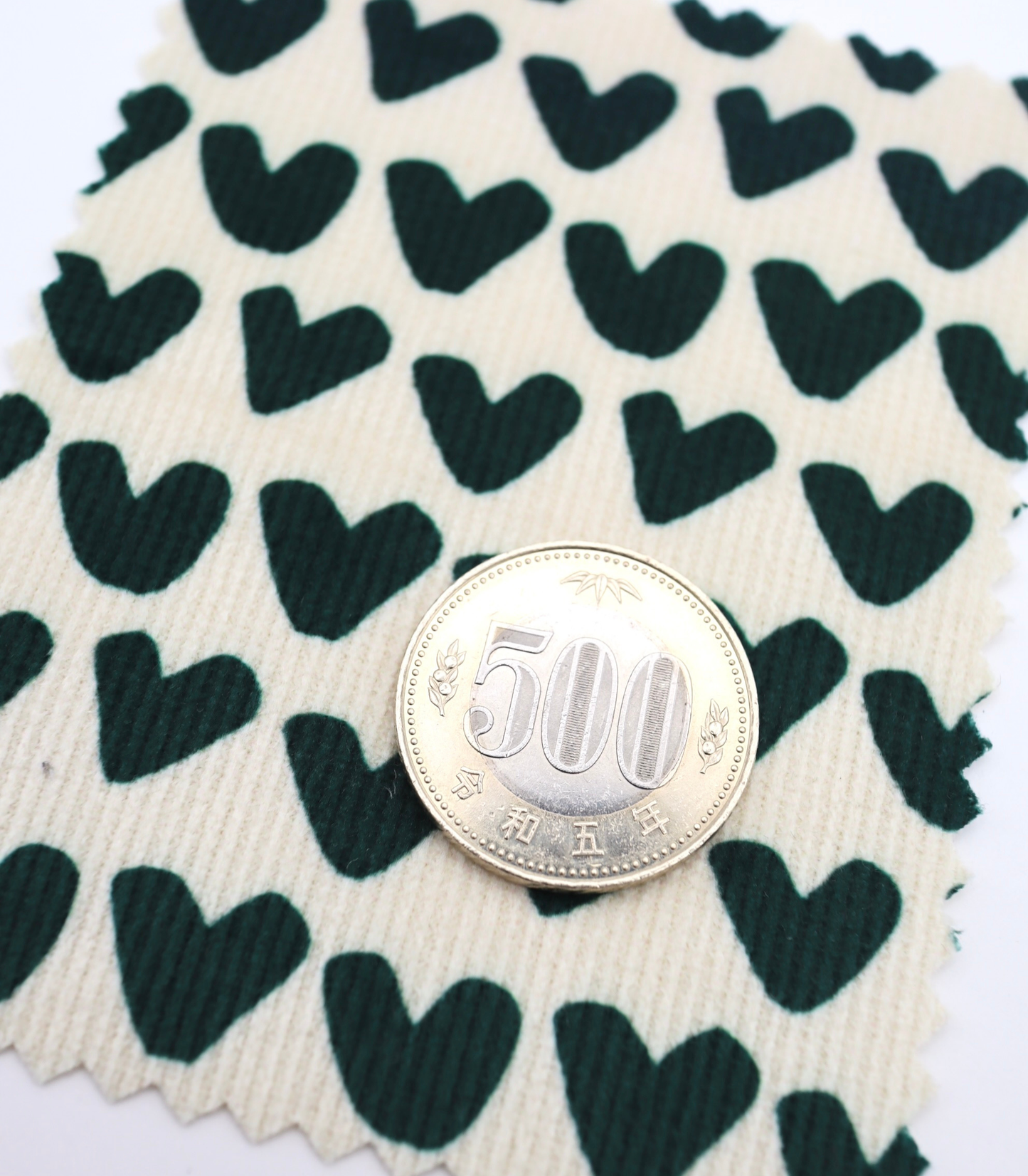 【25SS-026】ハートプリントコーデュロイ　/0.5ｙあたり=～735円