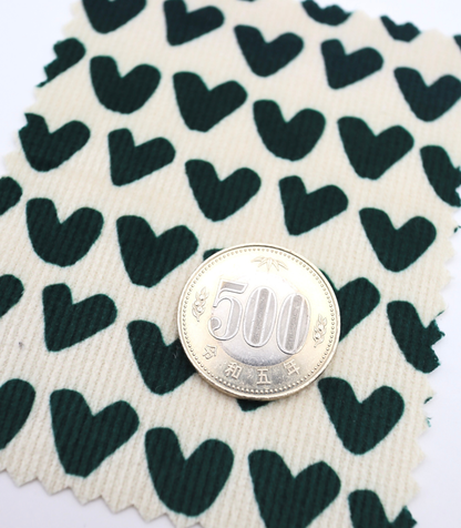 【25SS-026】ハートプリントコーデュロイ　/0.5ｙあたり=～735円