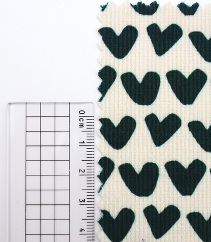 【25SS-026】ハートプリントコーデュロイ　/0.5ｙあたり=～735円