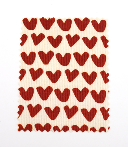 【25SS-026】ハートプリントコーデュロイ　/0.5ｙあたり=～735円