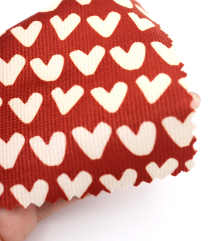 【25SS-026】ハートプリントコーデュロイ　/0.5ｙあたり=～735円