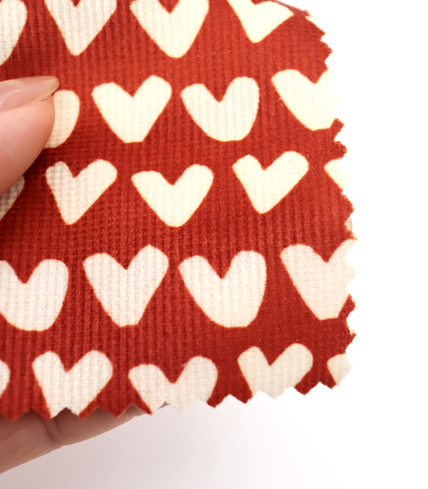 【25SS-026】ハートプリントコーデュロイ　/0.5ｙあたり=～735円