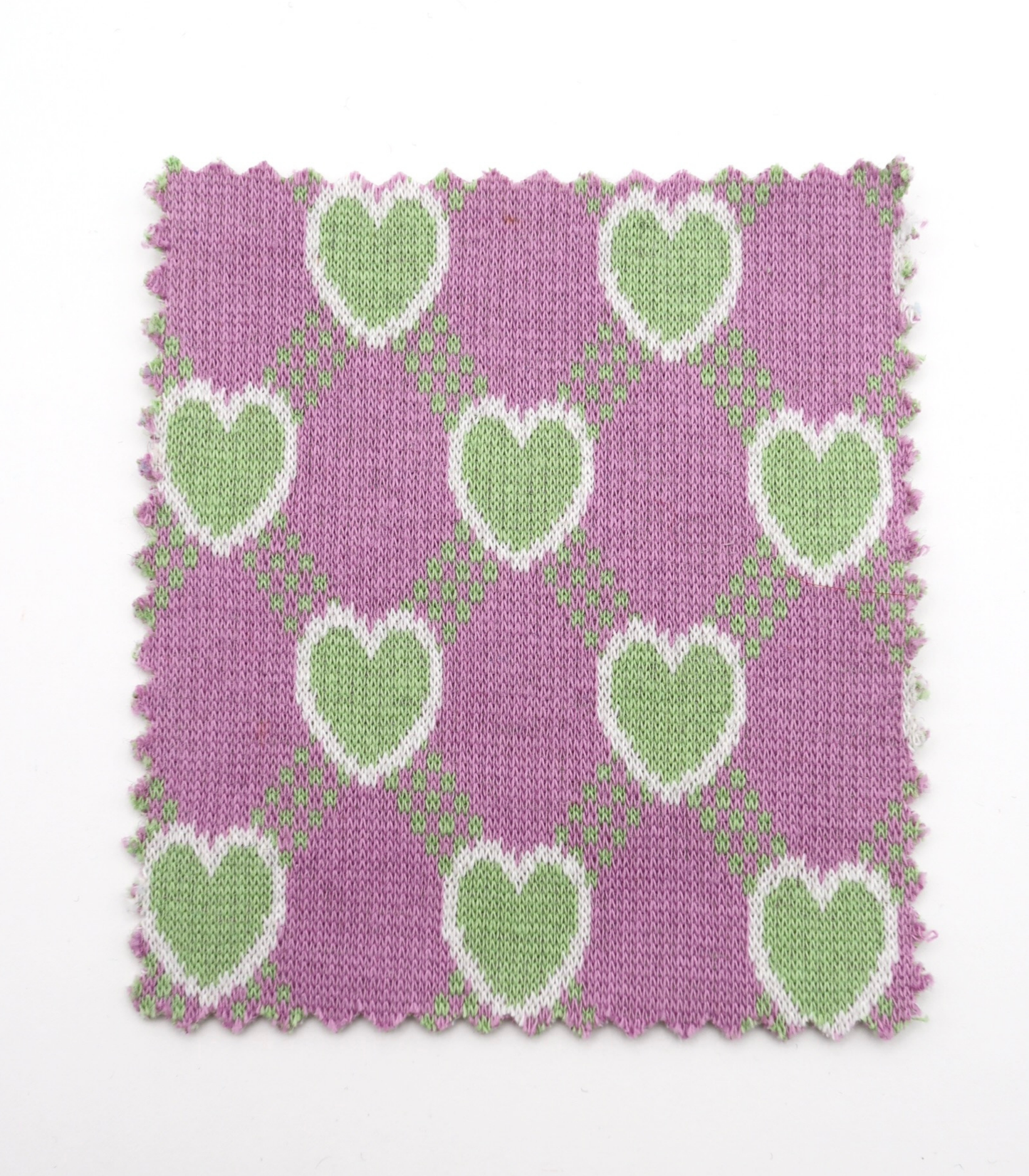 【25SS-020】ハート×チェックジャガード二重織りニット　/0.5ｙあたり=～1125円