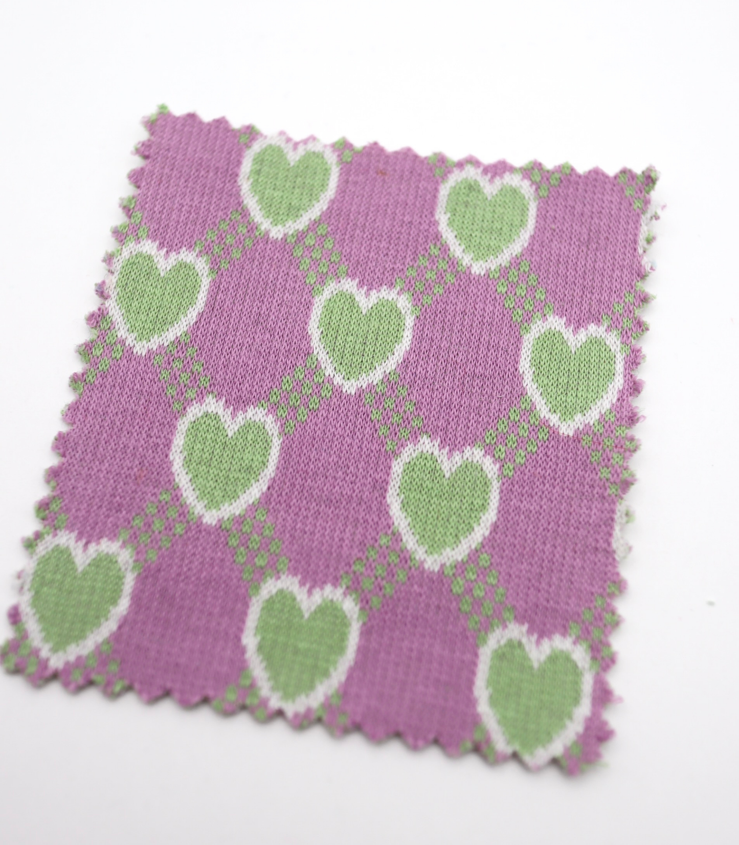 【25SS-020】ハート×チェックジャガード二重織りニット　/0.5ｙあたり=～1125円