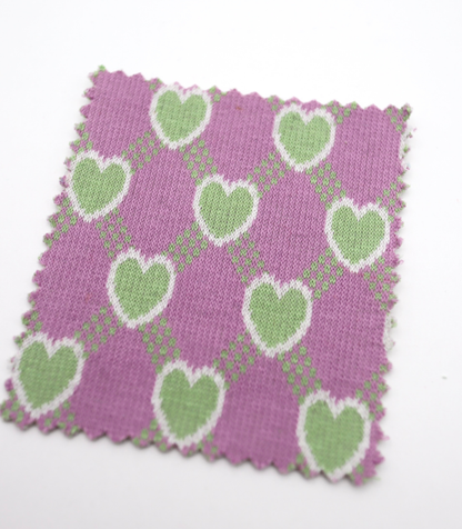 【25SS-020】ハート×チェックジャガード二重織りニット　/0.5ｙあたり=～1125円