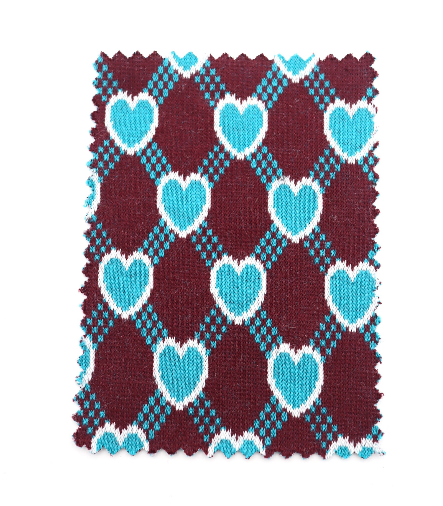 【25SS-020】ハート×チェックジャガード二重織りニット　/0.5ｙあたり=～1125円