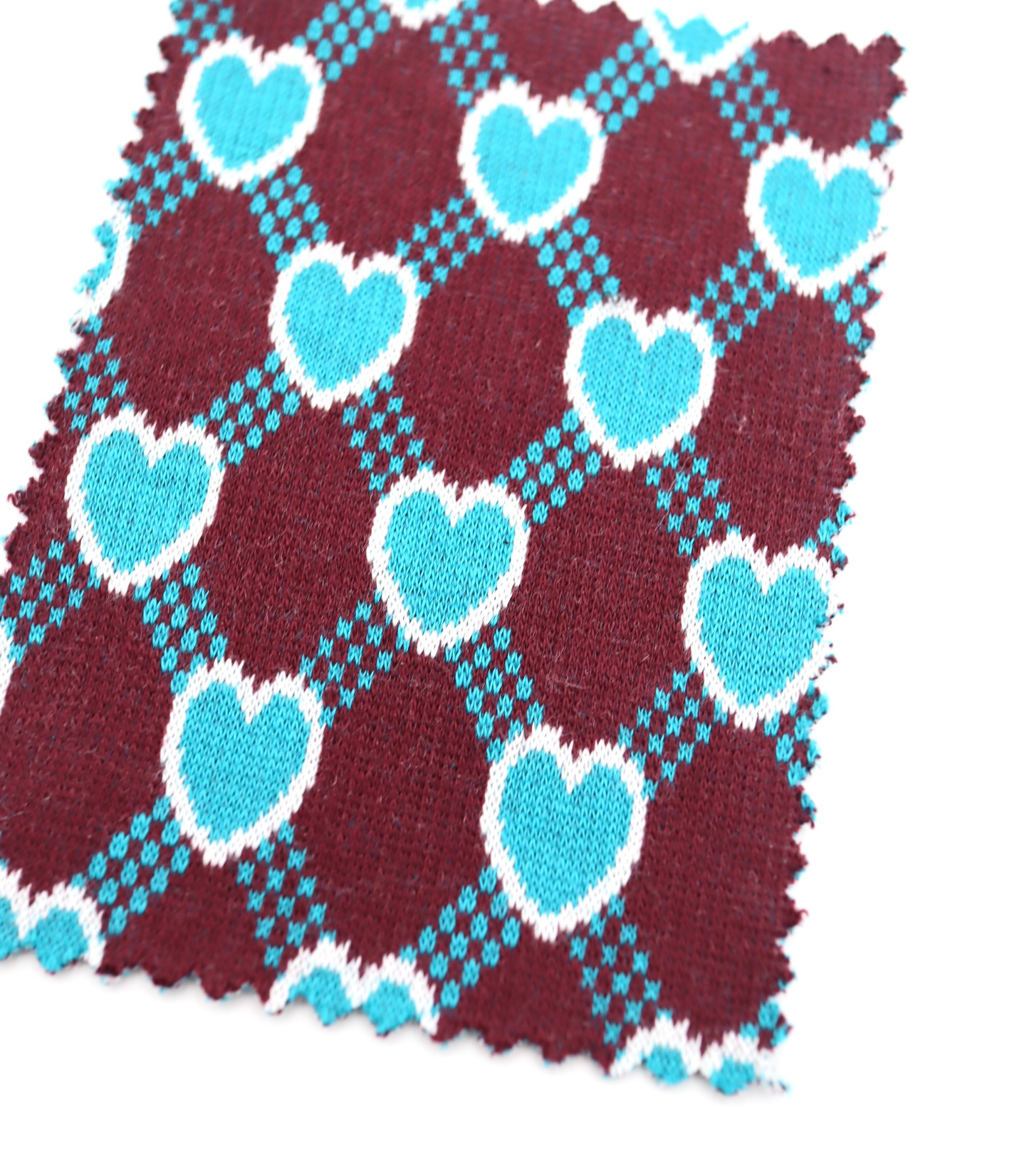 【25SS-020】ハート×チェックジャガード二重織りニット　/0.5ｙあたり=～1125円