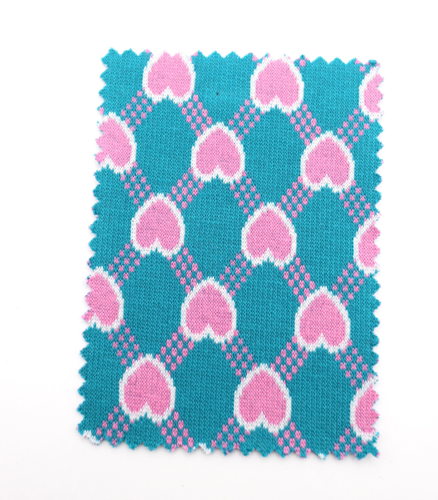 【25SS-020】ハート×チェックジャガード二重織りニット　/0.5ｙあたり=～1125円